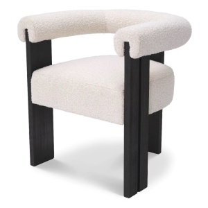 Scaun dining design LUX Percy boucle cream