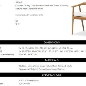 Scaun elegant design LUX Beale natur/ off-white - Img 10