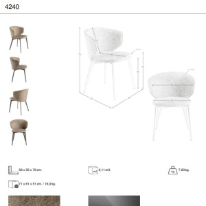 Scaun LUX design italian Brown marbled - Img 8