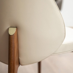 Scaun Lux tapitat cu piele sintetica Cream - Img 4