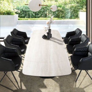 Scaun modern pivotant piele sintetica Black - Img 3