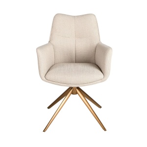 Scaun modern pivotant tesatura Crem - Img 5