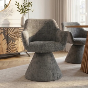 Scaun pivotant AMBIENTO tesatura Chenille gri - Img 4