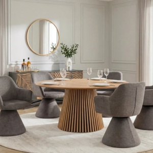 Scaun pivotant AMBIENTO tesatura Chenille stone - Img 5