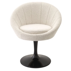 Scaun pivotant design elegant LUX O'Neill, boucle crem 114953 HZ - Img 2