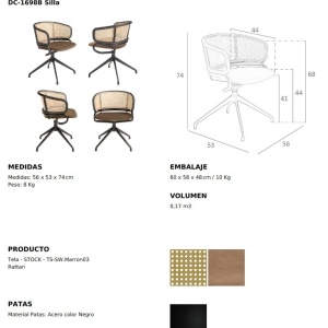 Scaun pivotant design modern Rattan - Img 7