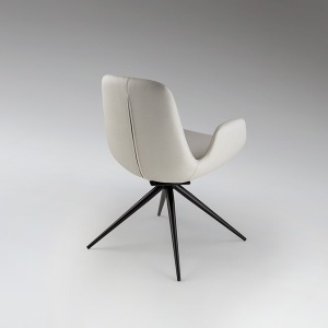 Scaun pivotant dining design elegant Zuna alb - Img 6