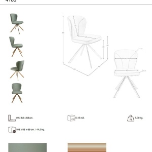 Scaun pivotant piele sintetica verde deschis Chair - Img 6
