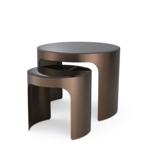 Set 2 masute de cafea LUX Piemonte S, cupru periat 115053 HZ