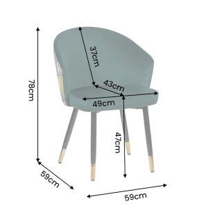 Set 2 scaune MAISON CLASSIQUE catifea verde, model floral - Img 9