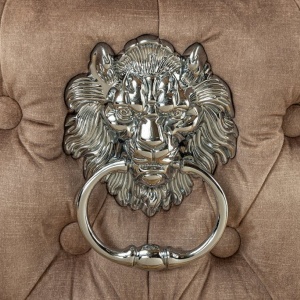 Set 2 scaune Stil Baroc, Catifea, Bej, Lemn, Negru, CASTLE DELUXE - Img 10