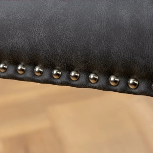 Set 2 scaune Stil Baroc, Piele Sintetica, Negru Vintage, CASTLE - Img 3