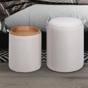 Set 2 tabureti cu sezut reversibil / tava Milo