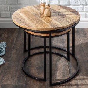 Set de 2 masute design industrial, Elements A-39656 VC - Img 3