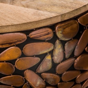 Set de 2 masute design unicat Stone Mosaic, cupru A-41432 VC - Img 5