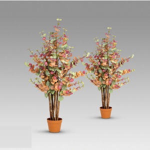 Set de 2 plante artificiale, Eucalipt colorat H-125cm