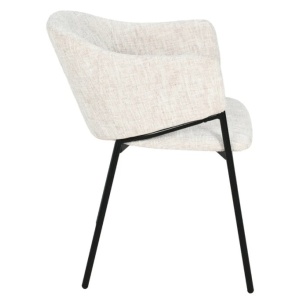 Set de 2 scaune aspect retro, Metal Negru, Chenille Bej, NOBLESSE A-47578 VC - Img 6