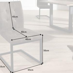 Set de 2 scaune aspect vintage Oxford antik taupe - Img 2