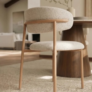 Set de 2 scaune BELLANO, material texturat bej - Img 5