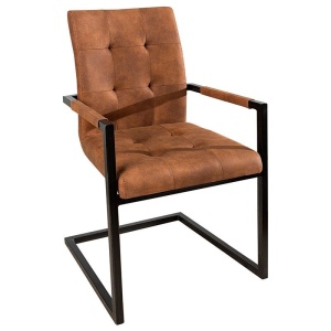 Set de 2 scaune cu brate, design industrial style, Oxford coniac A-36959 VC