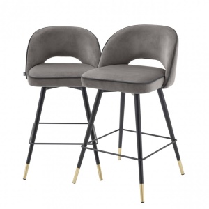 Set de 2 scaune de bar design modern Cliff, H-92,5cm gri 114324 HZ