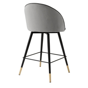 Set de 2 scaune de bar pivotante, design LUX, Counter Stool Cooper gri deschis - Img 4