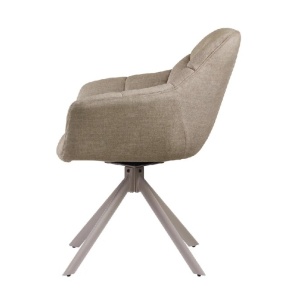 Set de 2 scaune pivotante PAPILLON catifea greige/ bej - Img 11