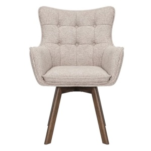Set de 2 scaune pivotante picioare din lemn THOR bej - Img 7