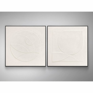 Set de 2 tablouri / Basorelief decoratiune perete Albos 100x100cm
