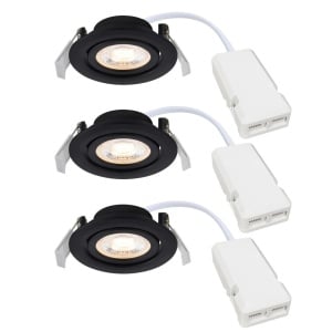 Set de 3 spoturi LED incastrabile directionabile Monolo negru