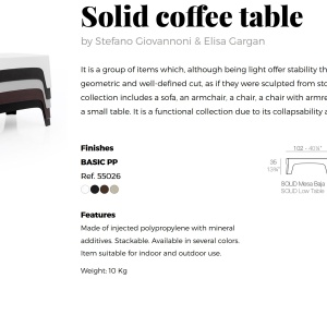 Set de 4 Masute de cafea moderne de exterior / interior design premium SOLID COFFEE TABLE Vondom - Img 2