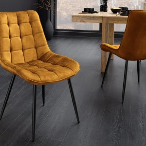 Set de 4 scaune ROADSTAR catifea galben mustar - Img 3