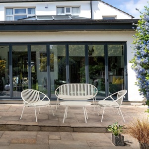 Set mobilier de exterior din 4 piese Saori gri deschis