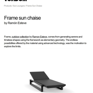 Sezlong exterior modern design premium FRAME SUN CHAISE 54097 Vondom - Img 6