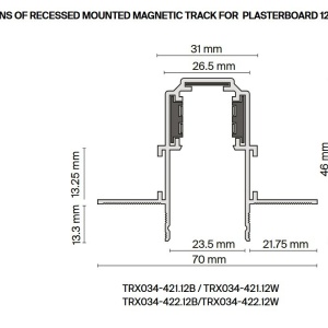 Sina magnetica incastrabila neagra Exility 1m, tavan fals de 12,5mm - Img 5