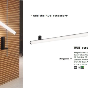 Sistem magnetic-decorativ pentru perete MAGNA 60W, L-150cm 192482 universul-luminii.ro