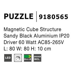 Sistem tubular magnetic-decorativ PUZZLE, 80x80cm 80012 universul-luminii.ro