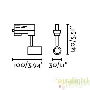 Spot alb directionabil pe sina, PLOT 64202 - Img 4