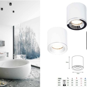 Spot aplicat design minimalist cu protectie IP65 FORM alb - Img 5