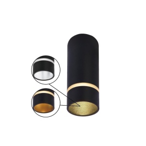 Spot aplicat tavan SPLIT negru L-10,2cm