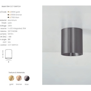 Spot aplicat titan LED BABIL 15W CCT - Img 2