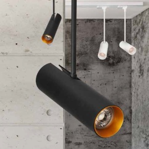 Spot directionabil cu brat, aplicat de tavan/plafon LENS SQUARE negru/auriu ZZ AZ3515 80972 universul-luminii.ro