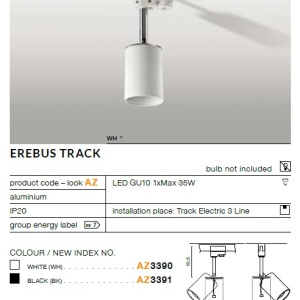 Spot directionabil pe sina EREBUS TRACK negru ZZ AZ3391 80692 universul-luminii.ro