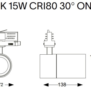 Spot directionabil pentru sina Link QUICK 15W CRI80 30 grade 4000K ON-OFF WH 106282 universul-luminii.ro