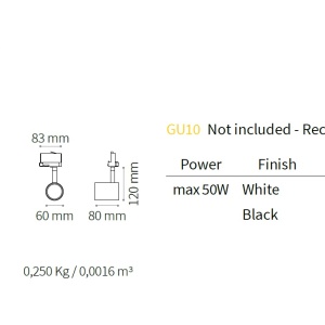 Spot directionabil pentru sina Link SPOT TRACK NERO 229720 IDL - Img 4