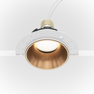 Spot incastrabil design tehnic Share alb, auriu mat 10,2cm 55822 universul-luminii.ro