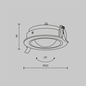 Spot incastrabil LED directionabil IP44 Lens negru 3000K 12W - Img 6