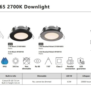 Spot incastrabil LED pentru baie IP65 Leonis alb 2700K 221322 universul-luminii.ro
