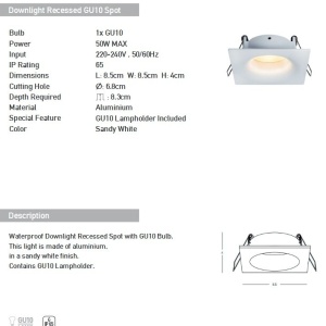 Spot incastrabil pentru baie IP65 Astrid GU10 alb 155102 universul-luminii.ro