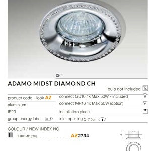 Spot incastrat tavan/plafon ADAMO MIDST DIAMOND CH 68192 universul-luminii.ro